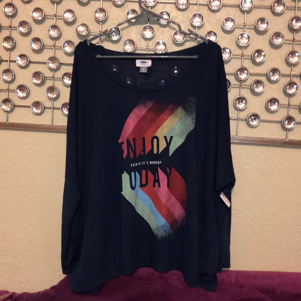 NWT Old Navy Half Sleeve Blue&Printed Tee XXL